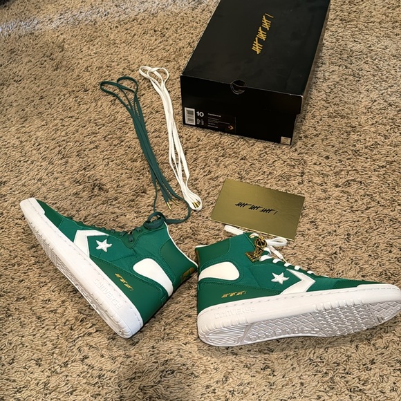 NIB Never Worn New Converse Fastbreak Hi “No Easy Buckets” size 10 Green/Wht - Picture 7 of 9